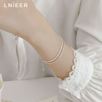 925纯银满天星手链女双层叠戴ins高级感米粒珠子手绳百搭闺蜜手饰送女朋友老婆情人节七夕生日礼物