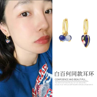 白百何同款复古耳环女轻奢高级感小众爱心耳扣不对称耳圈百搭耳饰送女朋友老婆情人节七夕生日礼物