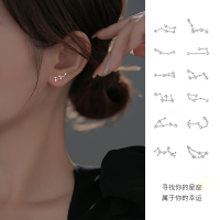 999纯银十二星座耳钉女养耳洞耳环2025年新款小众设计感高级耳饰送女朋友老婆情人节七夕生日礼物