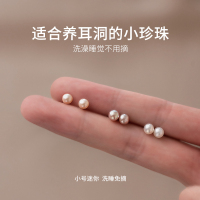 999纯银天然淡水珍珠耳钉女防堵针养耳洞小耳环高级感耳骨钉耳饰送女朋友老婆情人节七夕生日礼物