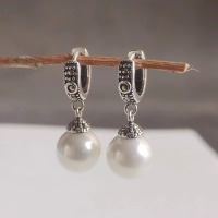 复古珍贝珠耳环女耳坠小众高级简约轻奢气质百搭耳饰耳圈2025新品送女朋友老婆情人节七夕生日礼物
