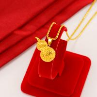 越南沙金仿真黄金葫芦项链福禄链子久不掉色好运连连个性时尚首饰送女朋友老婆情人节七夕生日礼物