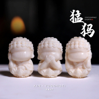 猛犸象牙雕刻四不佛背云隔珠星月金刚菩提手串DIY文玩男女配件 男女适用 DIY文玩配件送女朋友老婆情人节七夕生日礼物