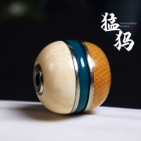 猛犸象牙雕刻镶嵌汉堡珠隔珠顶珠星月金刚菩提手串链DIY文玩配件送女朋友老婆情人节七夕生日礼物