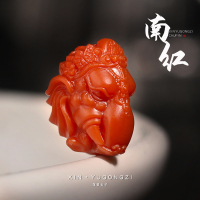 精工满肉南红雕刻象神背云隔珠三通星月菩提佛珠手串文玩diy配件送女朋友老婆情人节七夕生日礼物