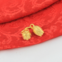 吉祥莲蓬花苞小挂件仿黄金手链配件DIY手串铜镀24K金色沙金坠子送女朋友老婆情人节七夕生日礼物