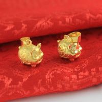 金猪吊坠铜镀金色越南沙金送女友发财小金猪锁骨链久不掉色送女朋友老婆情人节七夕生日礼物