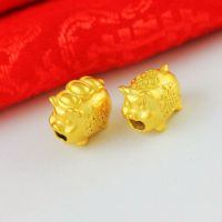 仿黄金路路通小金猪DIY配件横穿手链金店同款铜镀越南沙金饰品送女朋友老婆情人节七夕生日礼物