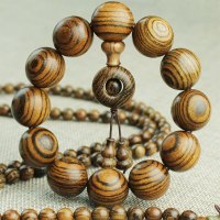 天然实木虎皮檀手串佛珠2.0虎皮纹108男女情侣手链饰品礼物送女朋友老婆情人节七夕生日礼物