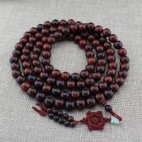 厂家直批正宗老挝红酸枝108颗佛珠手链12mm念珠手串红木原色项链送女朋友老婆情人节七夕生日礼物