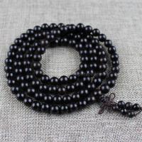 天然黑檀木佛珠手链108颗6/8mm多层男女饰品礼物紫光檀木乌木原料送女朋友老婆情人节七夕生日礼物