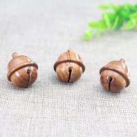 厂家直销花梨木铃铛DIY汽车钥匙扣挂件手机链吊坠配件小叮当拧开送女朋友老婆情人节七夕生日礼物