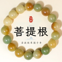 菩提根手串圆珠12MM风化糖果多宝飘花绿菩提单圈男女情侣手链饰品送女朋友老婆情人节七夕生日礼物