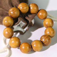 厂家批发柘木手串20MM单圈男女情侣手链佛珠饰品黄檀木古风民族风送女朋友老婆情人节七夕生日礼物