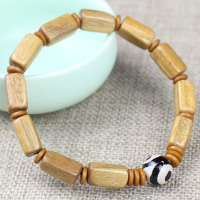 绿檀手串黄料创意方形珠长方体单圈男女情侣手链饰品文玩木串佛珠送女朋友老婆情人节七夕生日礼物