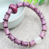 厂家直销创意紫芯苏木手串竹节跑环玫瑰紫檀木男女情侣手链中国风送女朋友老婆情人节七夕生日礼物