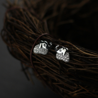 925纯银耳钉女防过敏养耳洞百搭精致不过敏简约纯银耳饰镶钻小象送女朋友老婆情人节七夕生日礼物