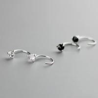 不过敏新款耳钉女纯银个性简约耳环时尚银饰925纯银耳饰简约百搭送女朋友老婆情人节七夕生日礼物