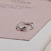 925银纯银指环简约学生个性银饰韩版可调节大小尾戒戒指一条小蛇送女朋友老婆情人节七夕生日礼物