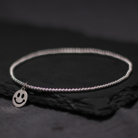 喜笑颜开 笑脸原创设计脚链纯银森系银饰个性饰品性感脚踝链足链送女朋友老婆情人节七夕生日礼物