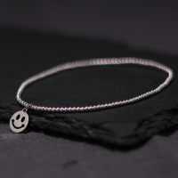 喜笑颜开原创设计银饰手串复古银珠简约圆珠手链纯银民族风饰品送女朋友老婆情人节七夕生日礼物