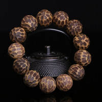 柬埔寨虫漏沉香手串甜香醇厚纹路清晰结香多沉水级文玩佛珠男送女朋友老婆情人节七夕生日礼物