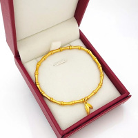 新款中国风国潮节节高升富贵竹手链镀金沙金古法传承手镯久不掉色送女朋友老婆情人节七夕生日礼物