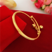 经典仿金镀金手镯宝宝拍摄道具手镯送礼儿童铃铛镯子沙金小孩礼物送女朋友老婆情人节七夕生日礼物