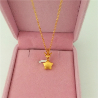 时尚新款越南沙金项链欧币金皇冠星星吊坠镀金项链男女款仿金饰品送女朋友老婆情人节七夕生日礼物