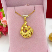 2020新款越南沙金项链女铜镀金仿金假黄金金鱼吊坠锁骨链久不掉色送女朋友老婆情人节七夕生日礼物