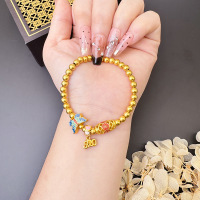 新品轻奢国风越南沙金蝴蝶玫瑰花手链久不掉色百搭高级感小众饰品送女朋友老婆情人节七夕生日礼物