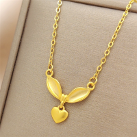 新款兔牌仿真沙金项链女镀金兔子项链假黄金首饰转运珠婚庆生肖兔送女朋友老婆情人节七夕生日礼物