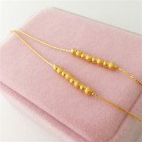 时尚仿金手链女 镀金仿沙金双层转运珠手链 光面磨砂久不掉色手链送女朋友老婆情人节七夕生日礼物