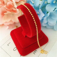 新款仿越南沙金脚链女百搭镀金饰品欧币转运珠脚链可调节久不掉色送女朋友老婆情人节七夕生日礼物