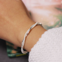 碎银几两手链纯银轻奢高级感小众碎银子简约古风珍珠双圈手串女送女朋友老婆情人节七夕生日礼物