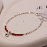 碎银几两手链纯银轻奢高级感小众碎银子送闺蜜简约南红铃铛手串女送女朋友老婆情人节七夕生日礼物