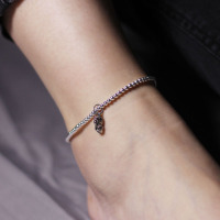 貔貅原创设计纯银脚链复古银饰个性女款性感饰品韩版简约银珠脚饰送女朋友老婆情人节七夕生日礼物