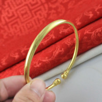 金满多 光面流星雨满天星女生手镯 欧币沙金简约闺蜜手环开口镯子送女朋友老婆情人节七夕生日礼物