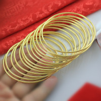 金满多 越南沙金简约光面女生手镯 结婚首饰品舞台影视道具保色久送女朋友老婆情人节七夕生日礼物