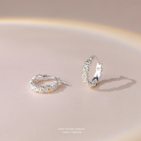s925纯银小雏菊耳扣立体几何耳环ins小清新气质小红书款 耳饰批发送女朋友老婆情人节七夕生日礼物
