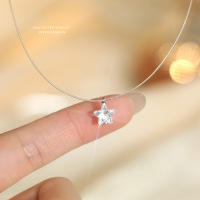 S925纯银人鱼之泪星星项链镶钻小红书锁骨链小众设计百搭饰品送女朋友老婆情人节七夕生日礼物