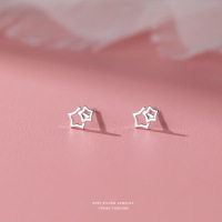 s999足银五角星耳钉女时尚ins风星星设计感耳饰闺蜜情侣礼物批发送女朋友老婆情人节七夕生日礼物