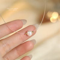 新品S925纯银鱼线珍珠项链女简约百搭气质同款锁骨链鱼线系列送女朋友老婆情人节七夕生日礼物