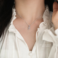 小红书音符项链女S999纯银镶锆超闪小众设计韩版百搭锁骨链送女朋友老婆情人节七夕生日礼物