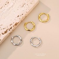 s925纯银几何素圈耳环极简小众设计感莫比乌斯环百搭耳扣潮流耳饰送女朋友老婆情人节七夕生日礼物