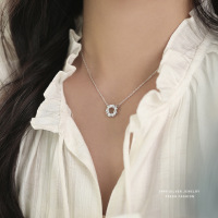 云小舒S999纯银幸运花环项链女ins高级感小众设计锁骨链夏季百搭送女朋友老婆情人节七夕生日礼物