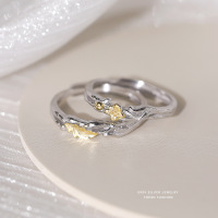 橡树与木棉情侣戒指s999纯银小众设计感轻奢开口对戒足银指环礼物送女朋友老婆情人节七夕生日礼物