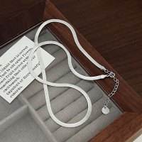 s925蛇骨链纯银项链女刀片颈链短款脖链锁骨ins冷淡风项饰品批发送女朋友老婆情人节七夕生日礼物