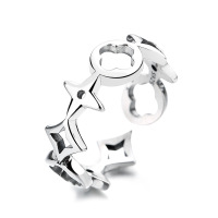 韩版个性简约s925纯银戒指小众设计感ins冷淡风网红镂空泰银戒送女朋友老婆情人节七夕生日礼物