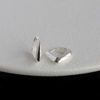 S925纯银亮面U形耳扣女小众设计高级感基础款方形耳环简约通勤送女朋友老婆情人节七夕生日礼物